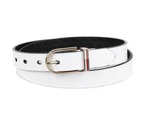 Tommy Hilfiger Two-in-One Reversible Slim Width Casual Leather Belt for Jeans, Trousers And Dresses Cintura, White/Black, L Donna