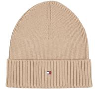 Tommy Hilfiger Uomo Berretto in Maglia Flag Cotton Beanie con Cachemire, Beige (Beige), Taglia Unica