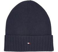 Tommy Hilfiger Uomo Berretto in Maglia Flag Cotton Beanie con Cachemire, Blu (Space Blue), Taglia Unica