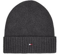 Tommy Hilfiger Uomo Berretto in Maglia Flag Cotton Beanie con Cachemire, Multicolore (Charcoal Gray), Taglia Unica