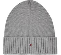 Tommy Hilfiger Uomo Berretto in Maglia Flag Cotton Beanie con Cachemire, Multicolore (Mid Grey Heather), Taglia Unica