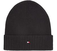Tommy Hilfiger Uomo Berretto in Maglia Flag Cotton Beanie con Cachemire, Nero (Black), Taglia Unica