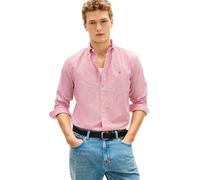Tommy Hilfiger Uomo Camicia Classic Shirt a Righe, Nero (Medium Red/Stripe), M