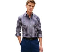 Tommy Hilfiger Camicia Uomo Flex Popeline Bold Stripe RF Mw0Mw39159, Blu, XS