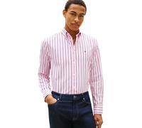 Tommy Hilfiger Uomo Camicia Flex Poplin Bold Stripe in Cotone, Rosa (Classic Pink/Stripe), XS