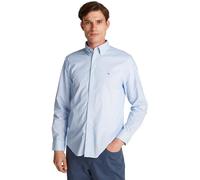 Tommy Hilfiger Uomo Camicia Flex Poplin Fake Solid Regular Fit, Blu (Optic White PRT), 3XL