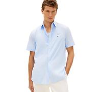 Tommy Hilfiger Camicia Uomo Flex Popeline STP SS MW0MW42860 S/S Maglietta, Blu, M