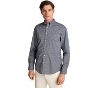 Tommy Hilfiger Uomo Camicia Flex Poplin in Cotone, Multicolore (Night Sky/Ivory Petal PRT), M
