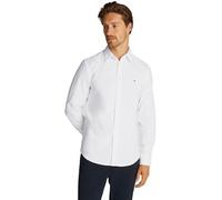 Tommy Hilfiger Uomo Camicia Flex Poplin Kent Collar Camicia da Lavoro, Bianco (Optic White), XS