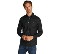 Tommy Hilfiger Uomo Camicia Flex Poplin Kent Collar Camicia da Lavoro, Nero (Black), S