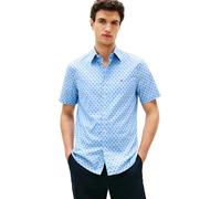 Tommy Hilfiger Flex Poplin PRT RF BD S/S Mw0mw43140 Altre Camicie, Blue (Sweet Blue/Allover), S Uomo