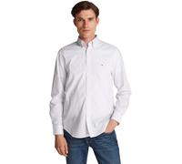Tommy Hilfiger Uomo Camicia Flex Poplin Polka Dot Regular Fit, Bianco (Optic White / Navy Dot), M