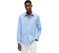 Tommy Hilfiger Uomo Camicia Flex Poplin Seasonal Stripe Regular Fit, Blu (Blue Spell/Stripe), L