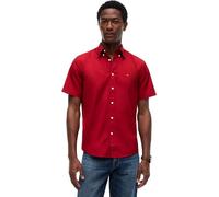 Tommy Hilfiger Uomo Camicia Flex Poplin Solid in Cotone, Rosso (Regatta Red), M