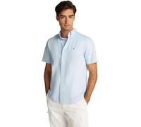 Tommy Hilfiger Uomo Camicia Flex Poplin Solid Maniche Corte, Blu (Sweet Blue), M