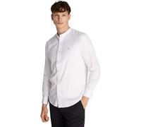 Tommy Hilfiger Uomo Camicia Flex Poplin Solid Mao Regular Fit, Bianco (White), XL