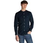 Tommy Hilfiger Uomo Camicia Flex Poplin Solid Mao Regular Fit, Blu (Desert Sky), M