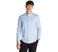 Tommy Hilfiger Uomo Camicia Flex Poplin Solid Mao Regular Fit, Blu (Sweet Blue), XL