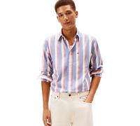 Tommy Hilfiger Camicia da Uomo Heritage Oxford Icon STP MW0MW41695 L/S, Blu, XXL, Blu (Wedge Blue/Multi Stripe), XXL