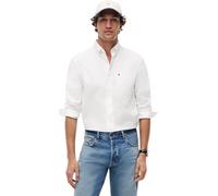 Tommy Hilfiger Uomo Camicia Light Oxford Solid Elasticizzata, Bianco (White), XL