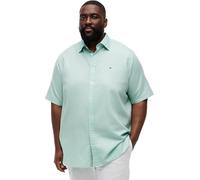 Tommy Hilfiger Uomo Camicia Linen Solid Maniche Corte, Verde (Crushed Mint), 2XL