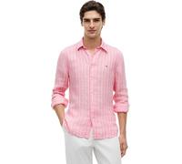 Tommy Hilfiger Uomo Camicia Linen Textured Regular Fit, Rosa (Doll Pink/Stripe), XXL