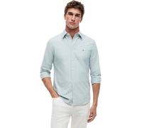 Camicia a taglio standard con bottoni Verde M Tinta unita