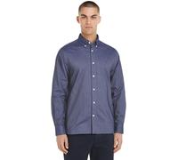 Tommy Hilfiger Uomo Camicia Oxford Shirt Maniche Lunghe, Blu (Desert Sky), M