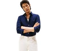 Tommy Hilfiger Uomo Camicia Oxford Shirt Maniche Lunghe, Blu (Preppy Navy / Desert Sky Solid), M