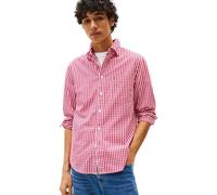 Tommy Hilfiger Uomo Camicia Poplin Gingham in Cotone, Multicolore (Vivacious Pink/Check), M