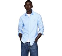 Tommy Hilfiger Uomo Camicia Poplin Print Shirt con Chiusura con Bottoni, Multicolore (Vessel Blue/Optic White), M