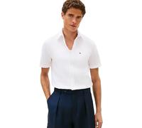 Tommy Hilfiger Uomo Camicia Seersucker Solid Regular Fit, Bianco (White), XS