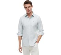 Tommy Hilfiger Uomo Camicia Stripe Regular Fit Maniche Lunghe, Grigio (Hunter/Stripe), XXL