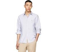 Tommy Hilfiger Uomo Camicia Stripe Regular Fit Maniche Lunghe, Multicolore (Royal Blue/White), M