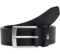 Tommy Hilfiger Uomo Cintura Adan New Leather con Bandiera in Pelle, Blu (Space Blue), 90 cm