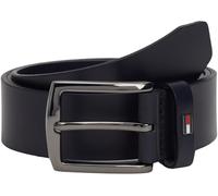 Tommy Hilfiger Uomo Cintura Denton con Bandiera in Pelle, Blu (Space Blue), 105 cm