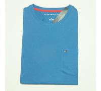TOMMY HILFIGER Uomo Classico Maglietta Tutti Taglie Nwt 100% Cotone Blu Bianco