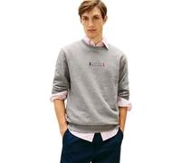 Tommy Hilfiger Uomo Felpa Brand Love con Scollo Rotondo, Grigio (Medium Grey Heather), M