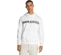 Tommy Hilfiger Uomo Felpa Central Chest Stripe con Cappuccio, Bianco (White), S