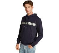 Tommy Hilfiger Uomo Felpa Central Chest Stripe con Cappuccio, Blu (Desert Sky), XL
