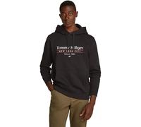 Tommy Hilfiger Uomo Felpa con Cappuccio Center Stack con Logo, Nero (Black 660 910), XS