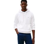 Tommy Hilfiger Uomo Felpa con Cappuccio Essential Fleece Regular Fit, Bianco (White), XL