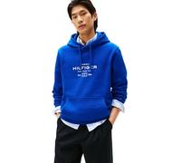 Tommy Hilfiger Uomo Felpa con Cappuccio Oval Graphic con Logo, Blu (Wedge Blue), M