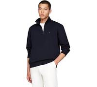 Tommy Hilfiger Uomo Felpa con Cerniera Essential Fleece 1/4 Zip Colletto Troyer, Blu (Desert Sky), M