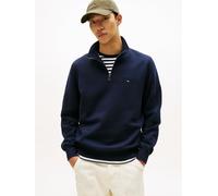 Tommy Hilfiger Uomo Felpa con Cerniera Essential Fleece 1/4 Zip Colletto Troyer, Blu (Desert Sky), XXL