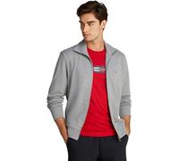 Tommy Hilfiger Uomo Felpa con Cerniera Essential Terry con Colletto alla Coreana, Grigio (Medium Grey Heather), XS
