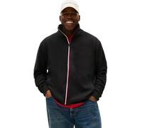 Tommy Hilfiger Uomo Felpa con Cerniera Global Stripe Zip Through con Colletto alla Coreana, Nero (Black), 2XL