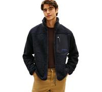 Tommy Hilfiger Uomo Felpa con Cerniera Teddy Fleece Zip Through con Colletto alla Coreana, Blu (Desert Sky), M