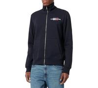 Tommy Hilfiger Uomo Felpa con Zip Flag Embro Colletto alla Coreana, Blu (Desert Sky), M