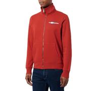 Tommy Hilfiger Uomo Felpa con Zip Flag Embro Colletto alla Coreana, Rosso (Dark Magma), M